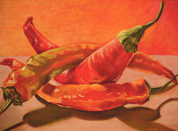 Peppers Playing Twister by Outre Art Natalie Eisen Peppers Playing Twister by Outre Art Natalie Eisen